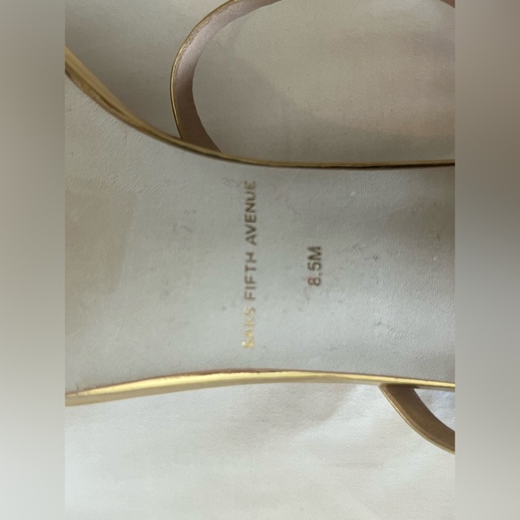 Saks Fifth Avenue Gold Heels - Picture 4 of 4